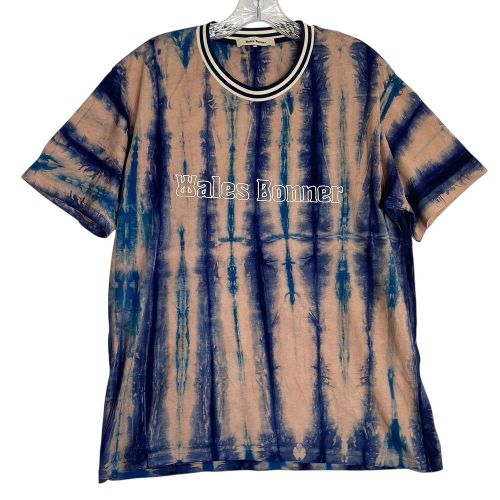 Wales Bonner Blue and Tan Tie-Dye Short Sleeve Tee